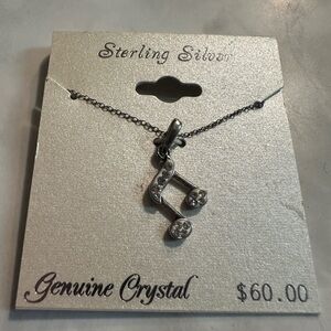NEW sterling silver music note necklace